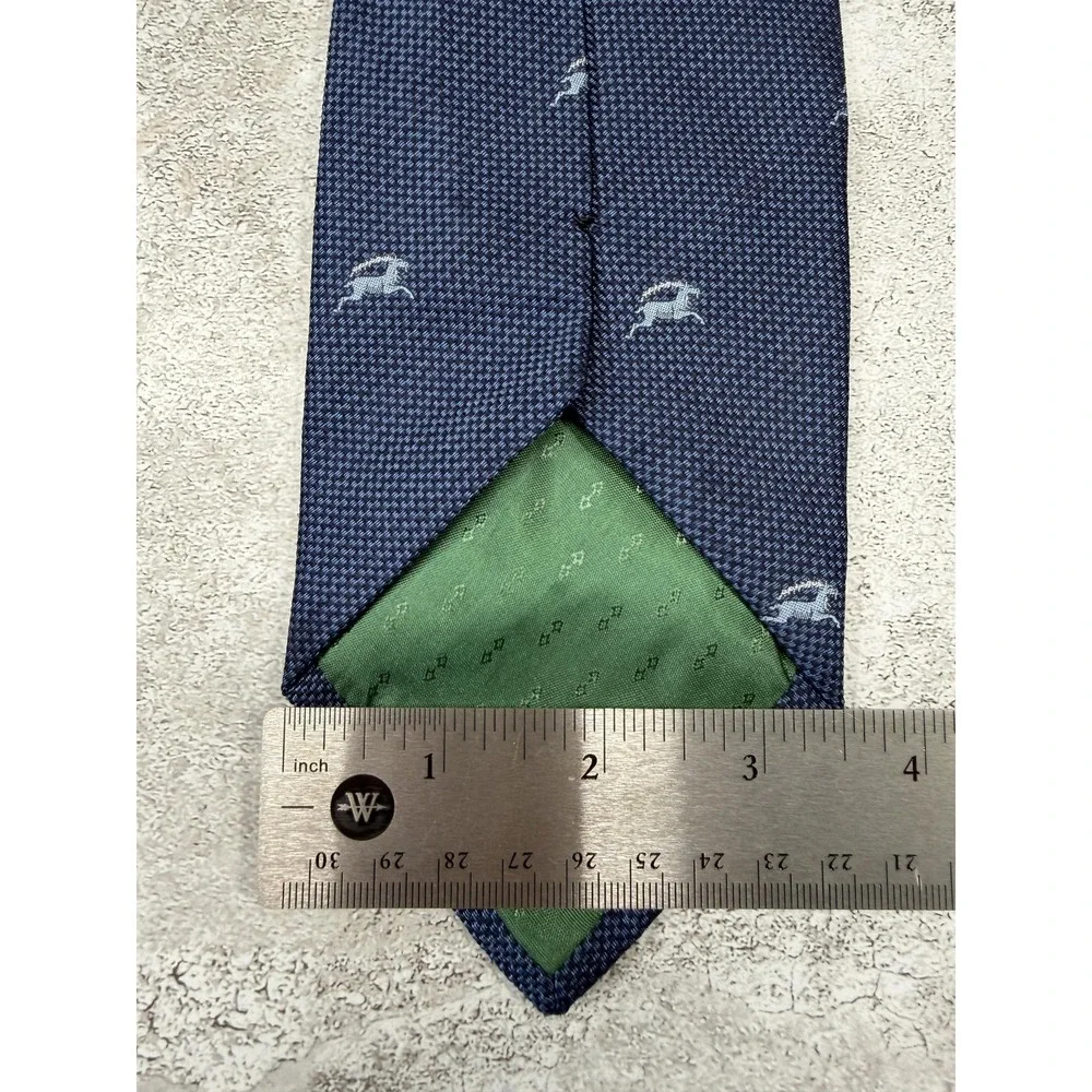 Zodi‎ Tie Mens One Size Blue Animal Print Silk Jacquard Embroidered Pointed